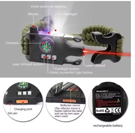 Tactical Survival Wristband Bracelet
