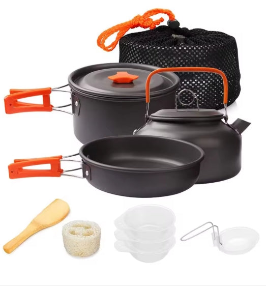 Camping Cookware Kit Outdoor Cooking Set Aluminum