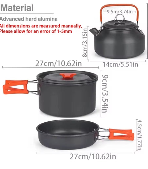 Camping Cookware Kit Outdoor Cooking Set Aluminum